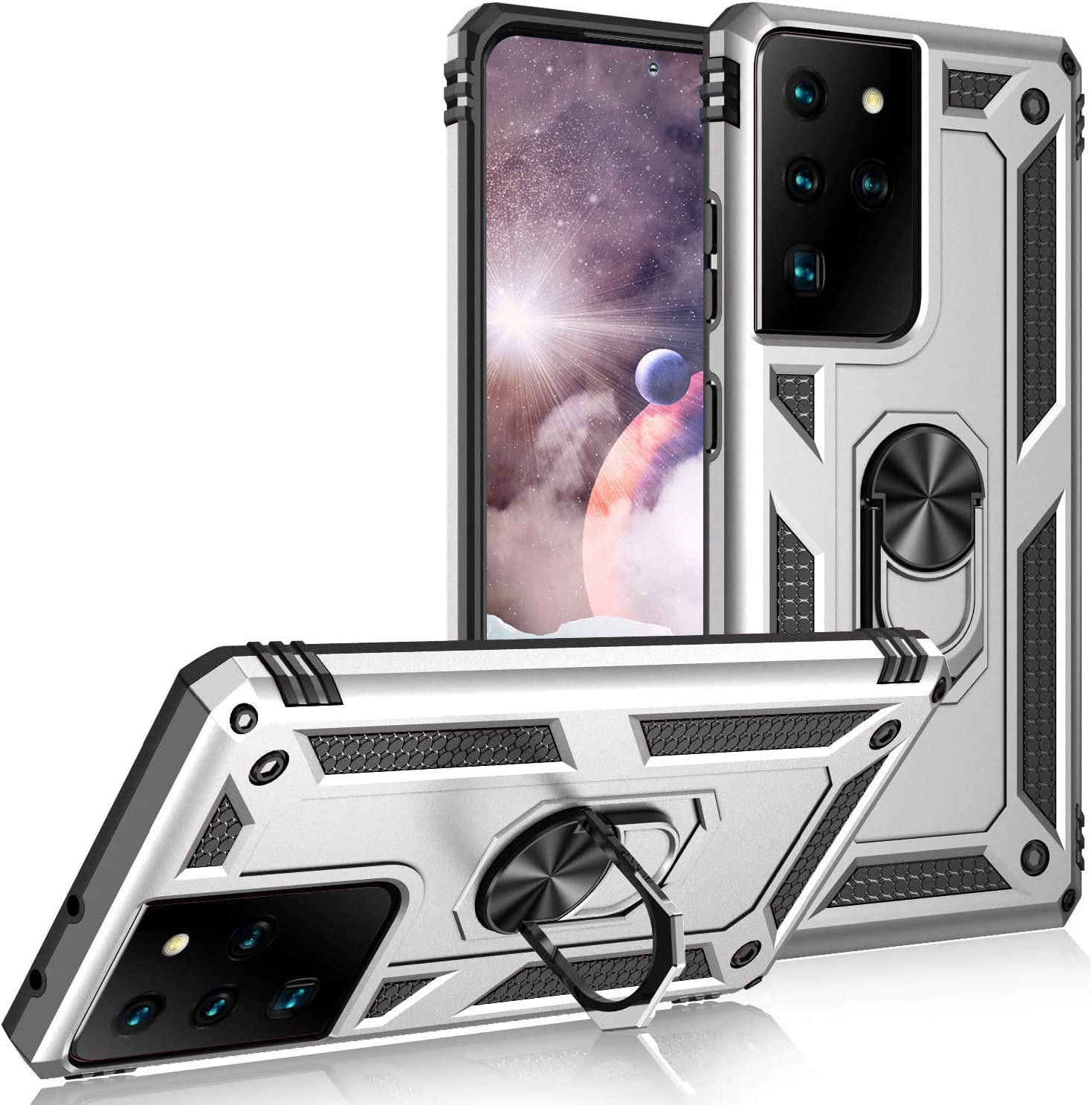 Coque hybride avec anneau pour Samsung Galaxy S21 Ultra Coque hybride avec anneau pour Samsung Galaxy S21 Ultra